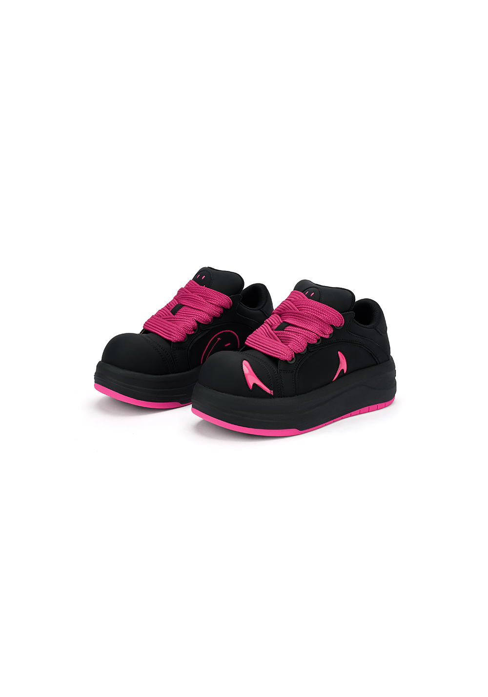 Big Head Shoes Series-Black/Rose Red