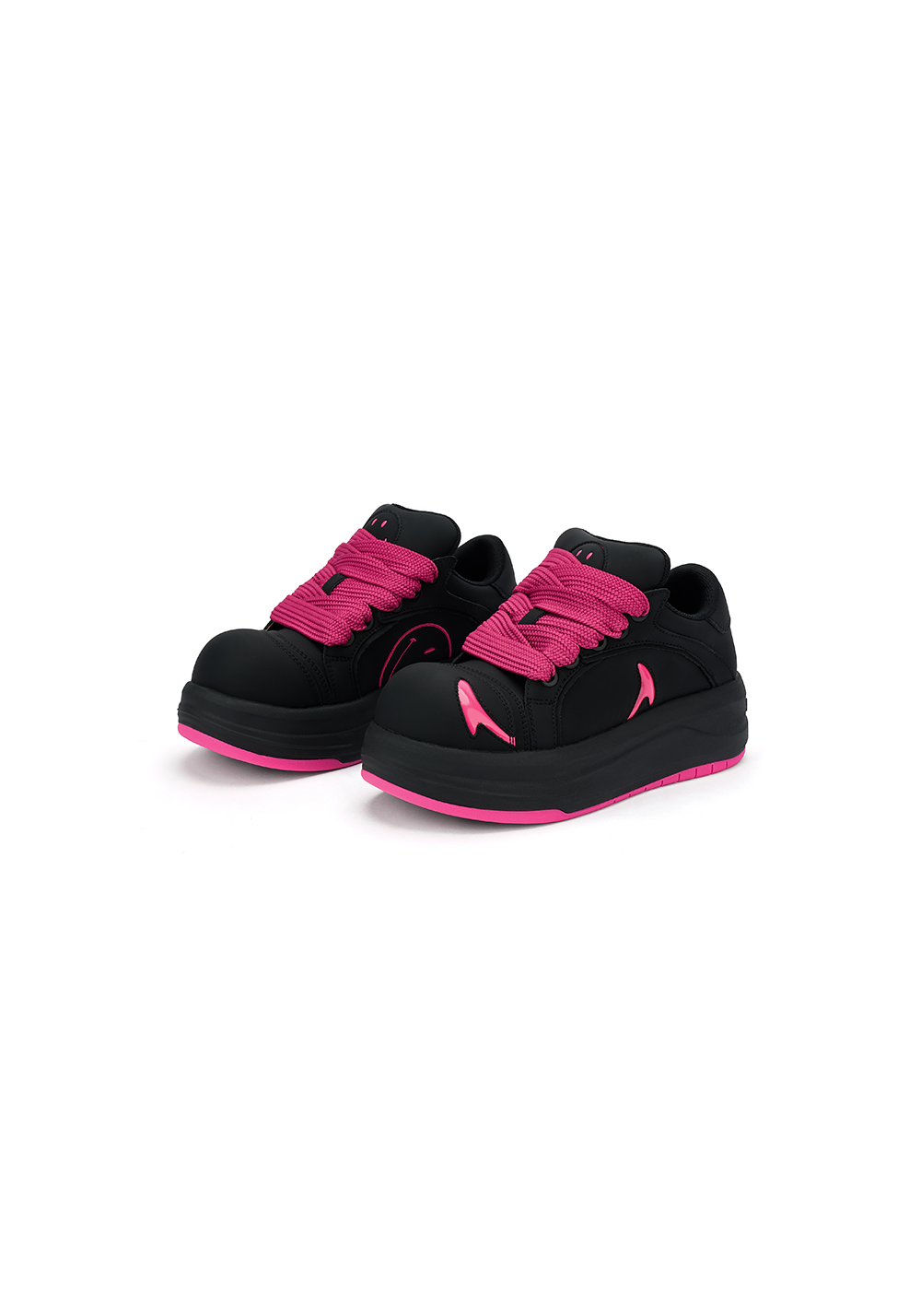SMILEY丨Big Head Shoes Series-Black/Rose Red - PSYLOS 1, SMILEY丨Big Head Shoes Series-Black/Rose Red, Chunky Sneakers, SMILEY•JAPAN, PSYLOS 1