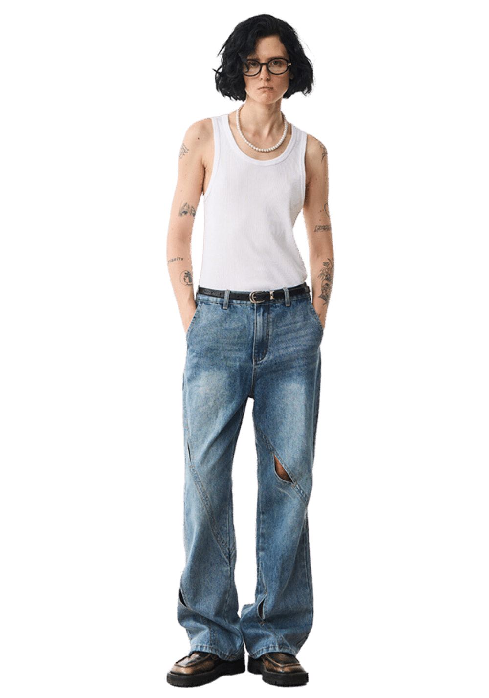 Distressed Hollow Out Jeans - PSYLOS 1, Distressed Hollow Out Jeans, Pants, MODITEC, PSYLOS 1
