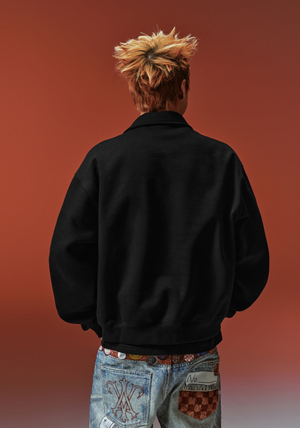 YADcrew丨Crystal-Embellished Unisex Polo Sweatshirt-Black - PSYLOS 1, YADcrew丨Crystal-Embellished Unisex Polo Sweatshirt-Black, Polo Shirt, YADcrew, PSYLOS 1