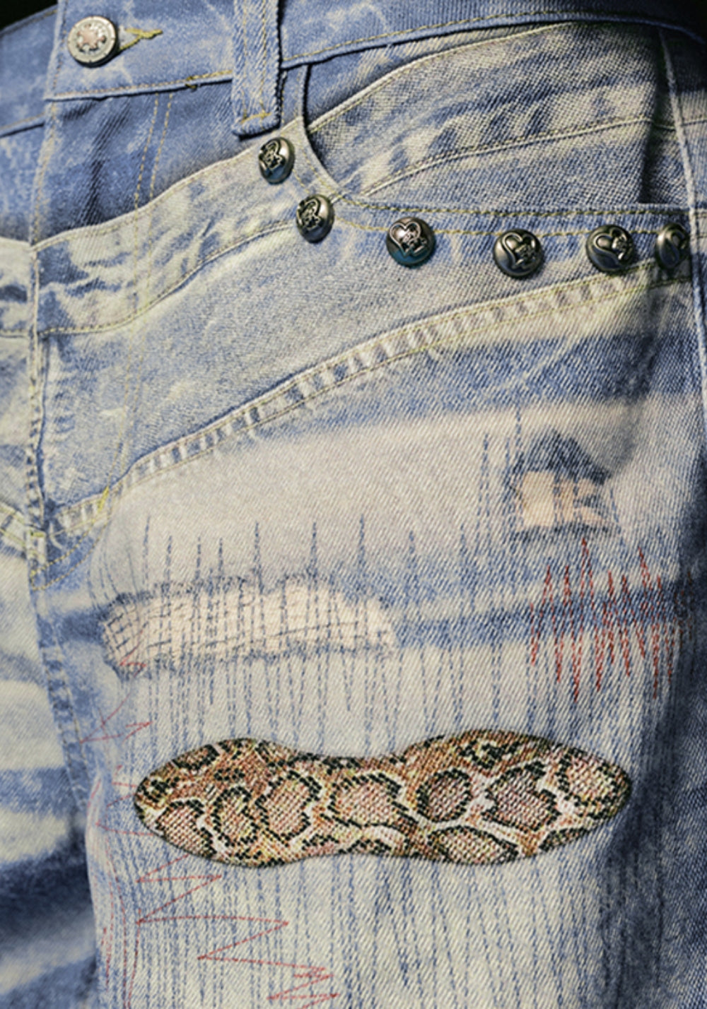 YADcrew丨YADcrew Python-Embossed Jeans - PSYLOS 1, YADcrew丨YADcrew Python-Embossed Jeans, Jeans, YADcrew, PSYLOS 1