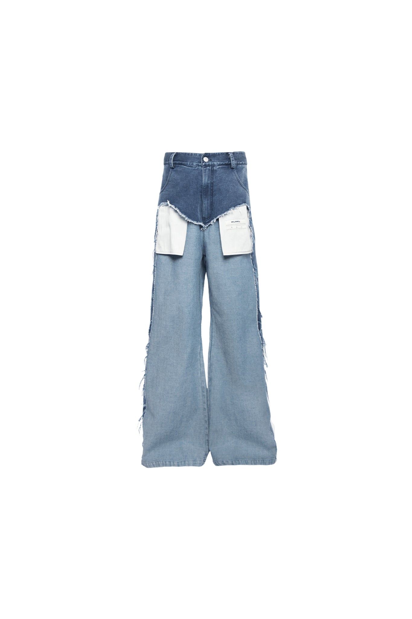 Deconstructed Washed Frayed Edge Jeans