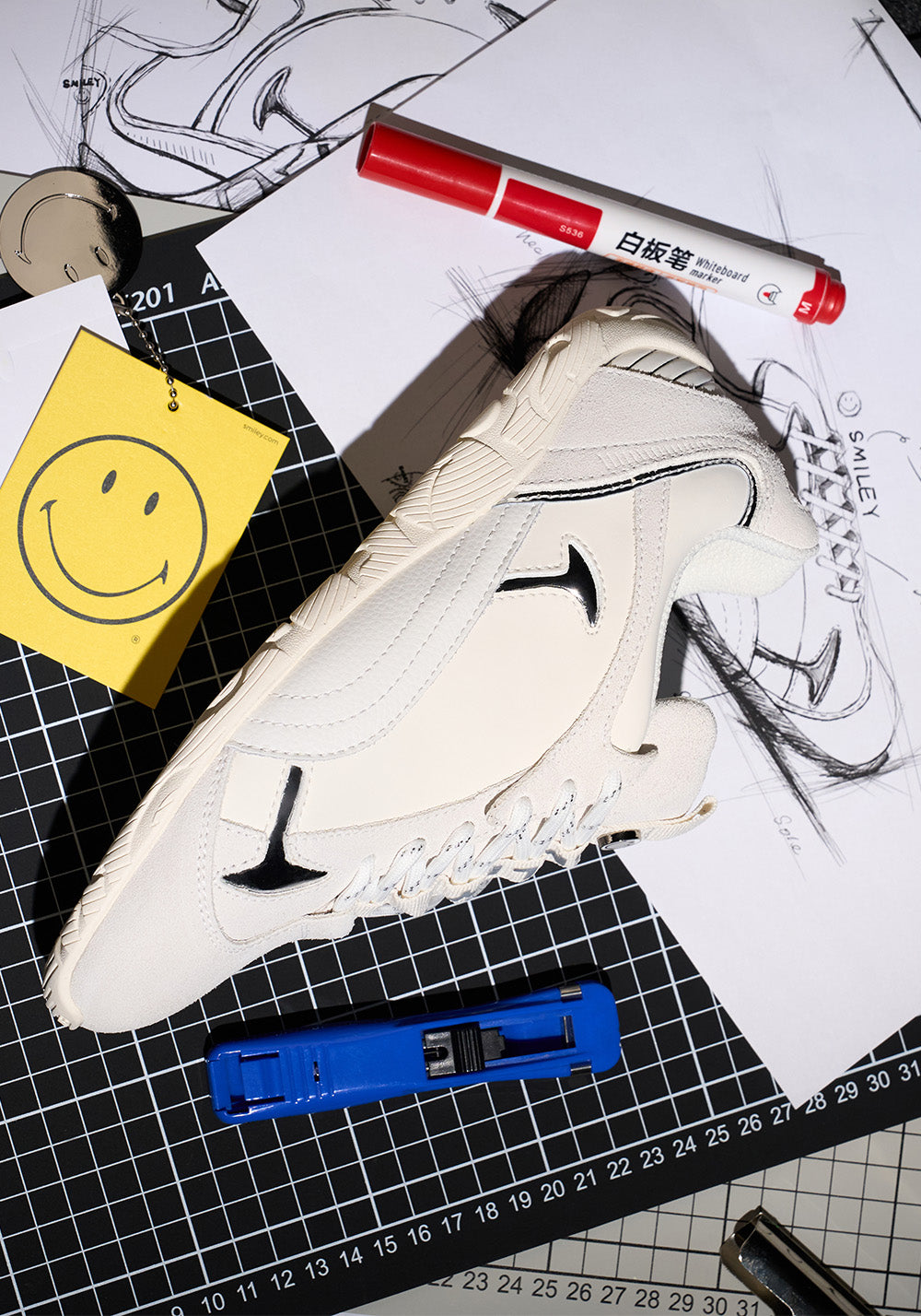 SMILEY丨 Vintage Racer Sneakers - PSYLOS 1, SMILEY丨 Vintage Racer Sneakers, Retro Trainers, SMILEY•JAPAN, PSYLOS 1