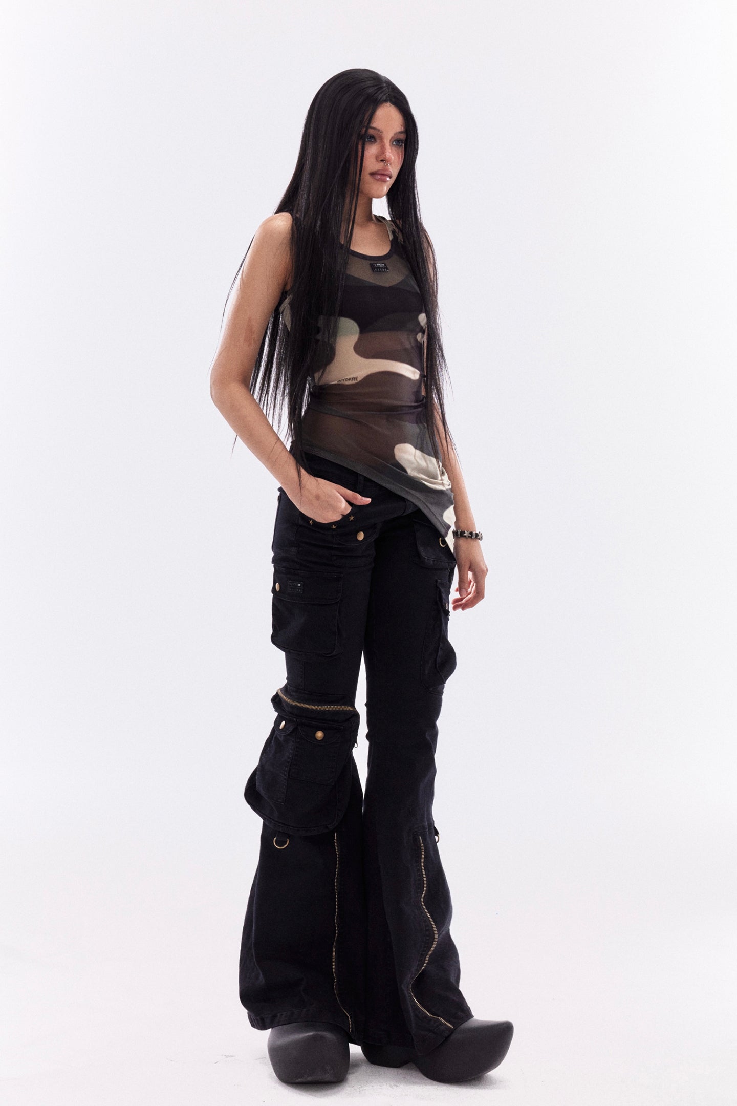 Camo Print Mesh Vest - PSYLOS 1, Camo Print Mesh Vest, Tank Top, NyDkyel, PSYLOS 1