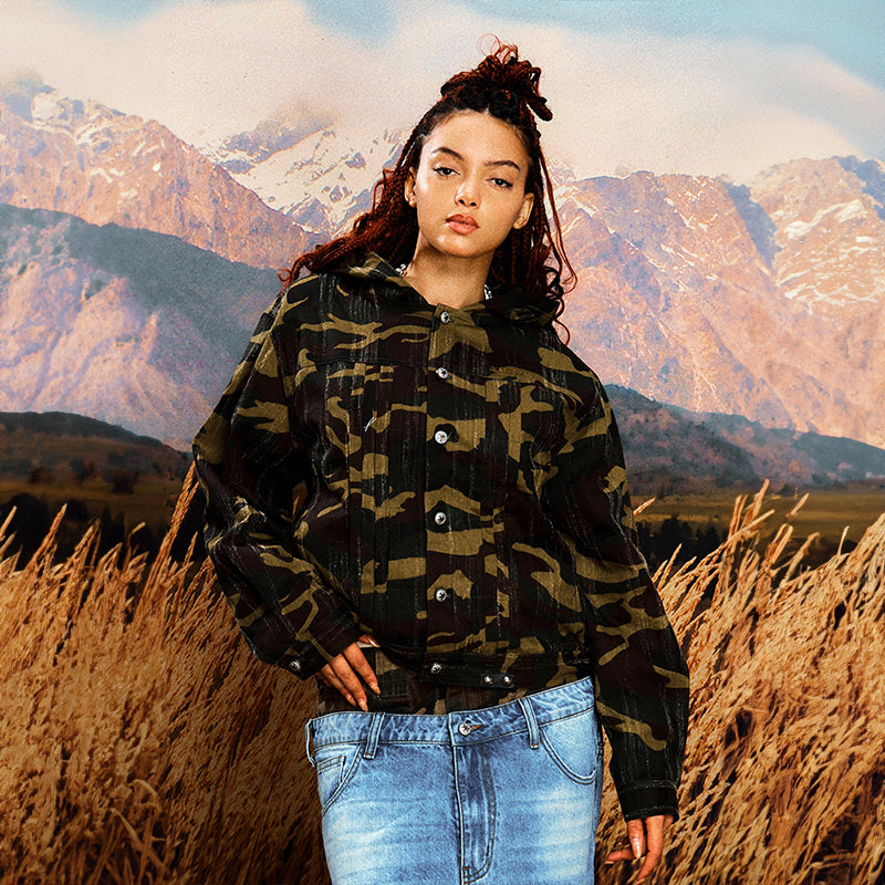 YADcrew | Camouflage Tree Scratched Hooded Jacket - PSYLOS 1, YADcrew | Camouflage Tree Scratched Hooded Jacket, Jacket, YADcrew•JAPAN, PSYLOS 1