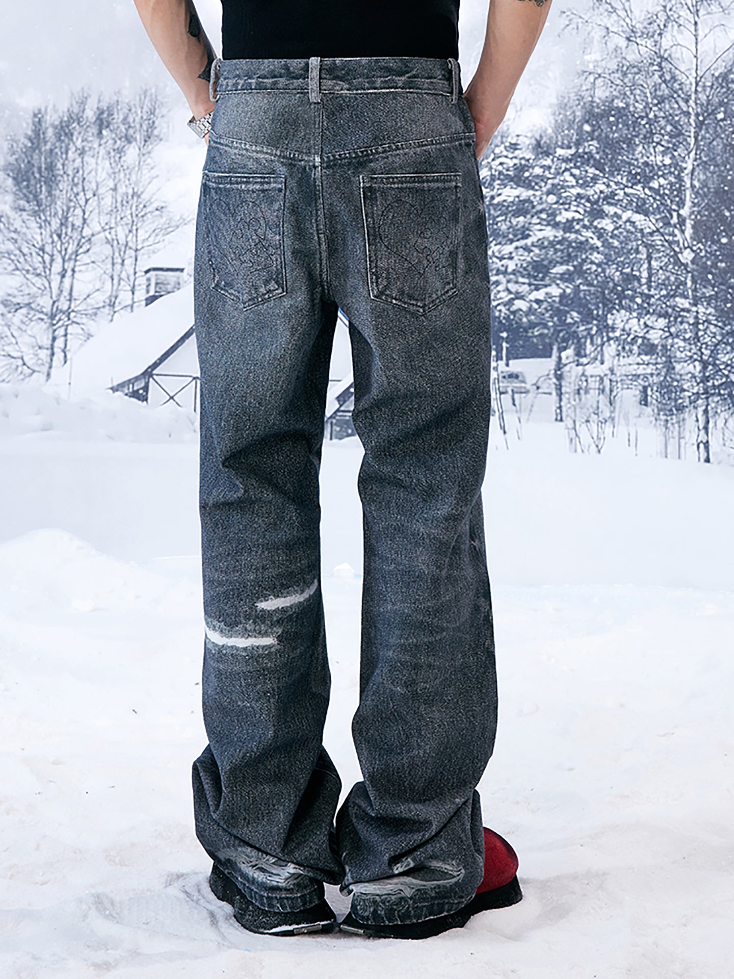 YADcrew | Pearl Embroidered Puzzle Jeans - PSYLOS 1, YADcrew | Pearl Embroidered Puzzle Jeans, Pants, YADcrew•JAPAN, PSYLOS 1