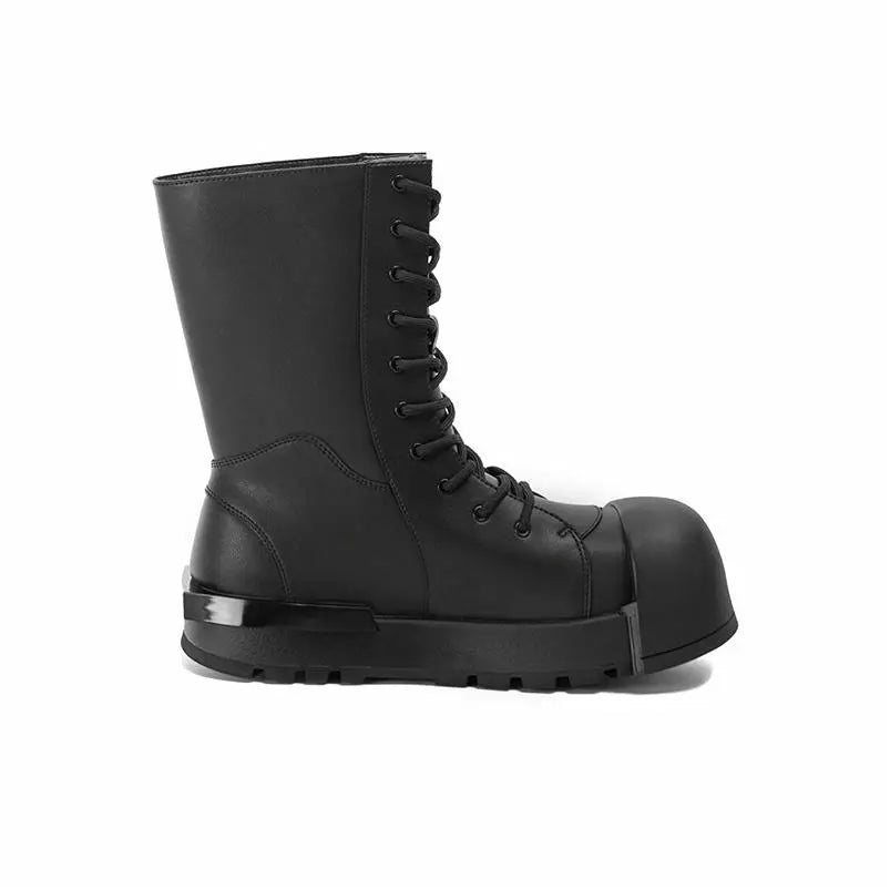 FVVO丨Ironclad Beetle PU Black Leather Boots-Black - PSYLOS 1, FVVO丨Ironclad Beetle PU Black Leather Boots-Black, Boots, FVVO&ROCKSTA•JAPAN, PSYLOS 1