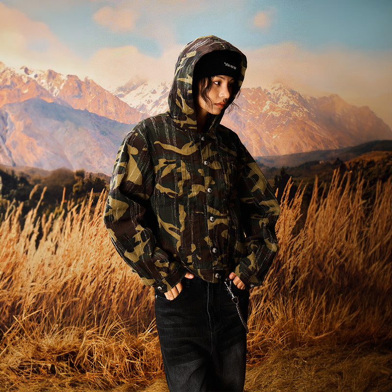 YADcrew | Camouflage Tree Scratched Hooded Jacket - PSYLOS 1, YADcrew | Camouflage Tree Scratched Hooded Jacket, Jacket, YADcrew•JAPAN, PSYLOS 1