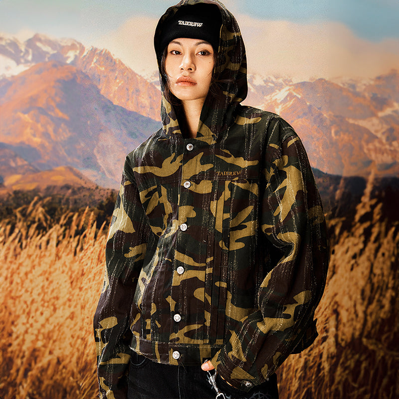 YADcrew | Camouflage Tree Scratched Hooded Jacket - PSYLOS 1, YADcrew | Camouflage Tree Scratched Hooded Jacket, Jacket, YADcrew•JAPAN, PSYLOS 1