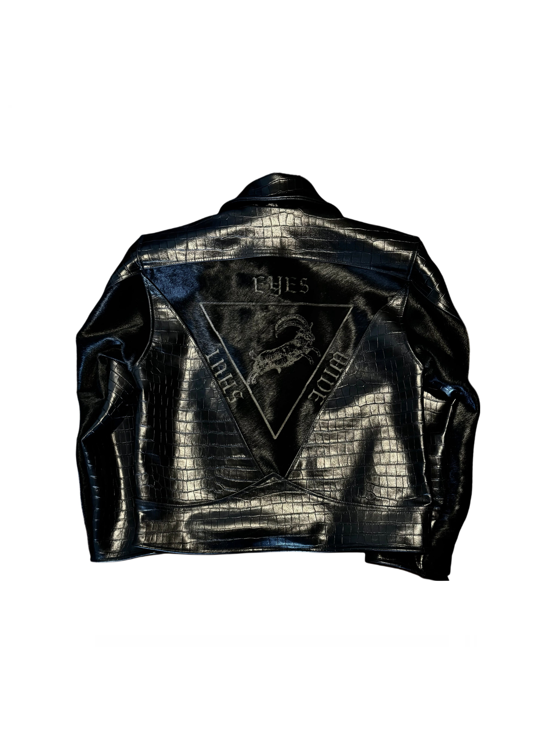 ANONYM 25SS "BEDLAM" Ritual Mural Crocodile Texture Fur Jacket - RITUAL MURAL JKT