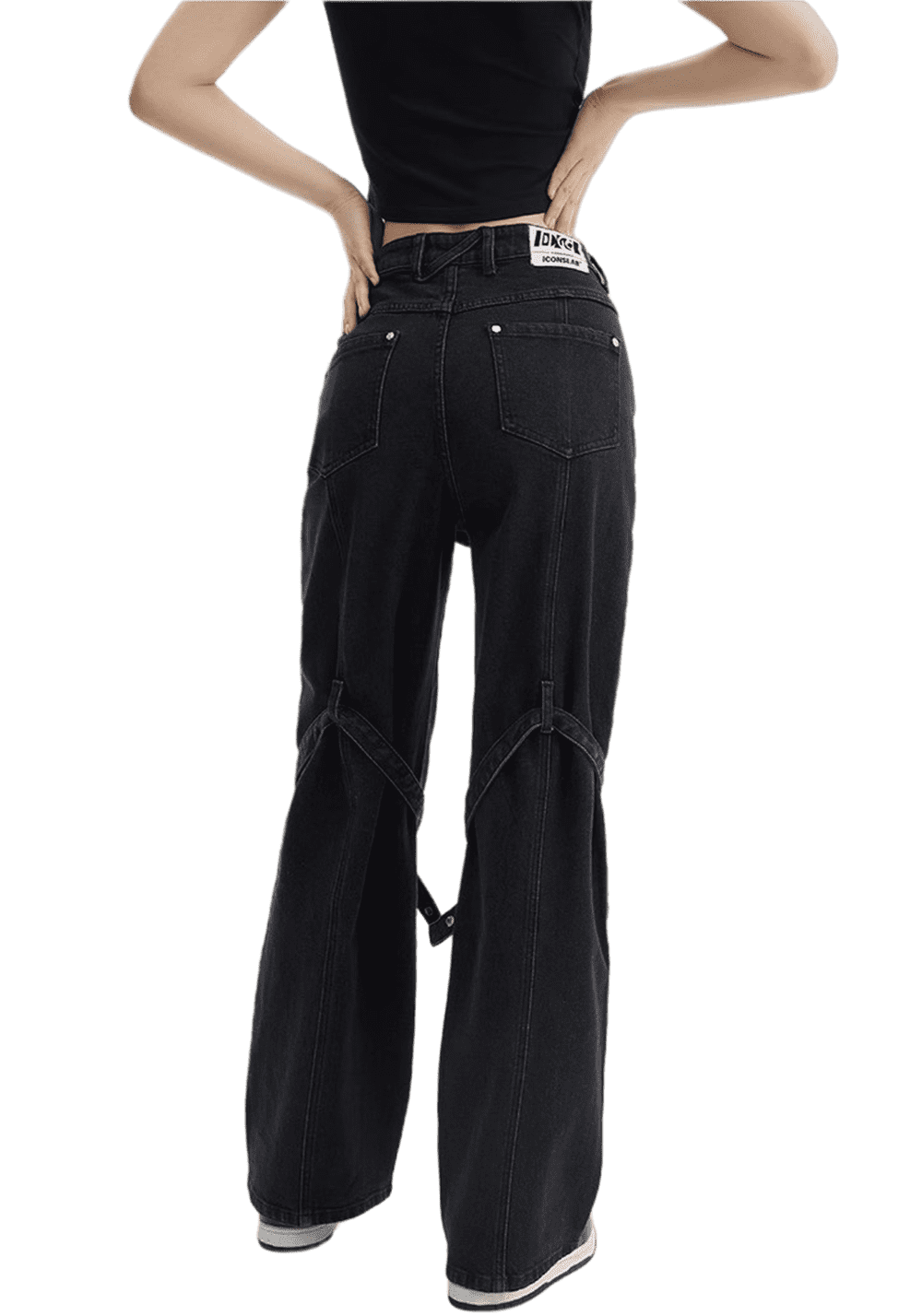 Straight High Street Lace Up Jeans - PSYLOS 1, Straight High Street Lace Up Jeans, Pants, iconslab, PSYLOS 1