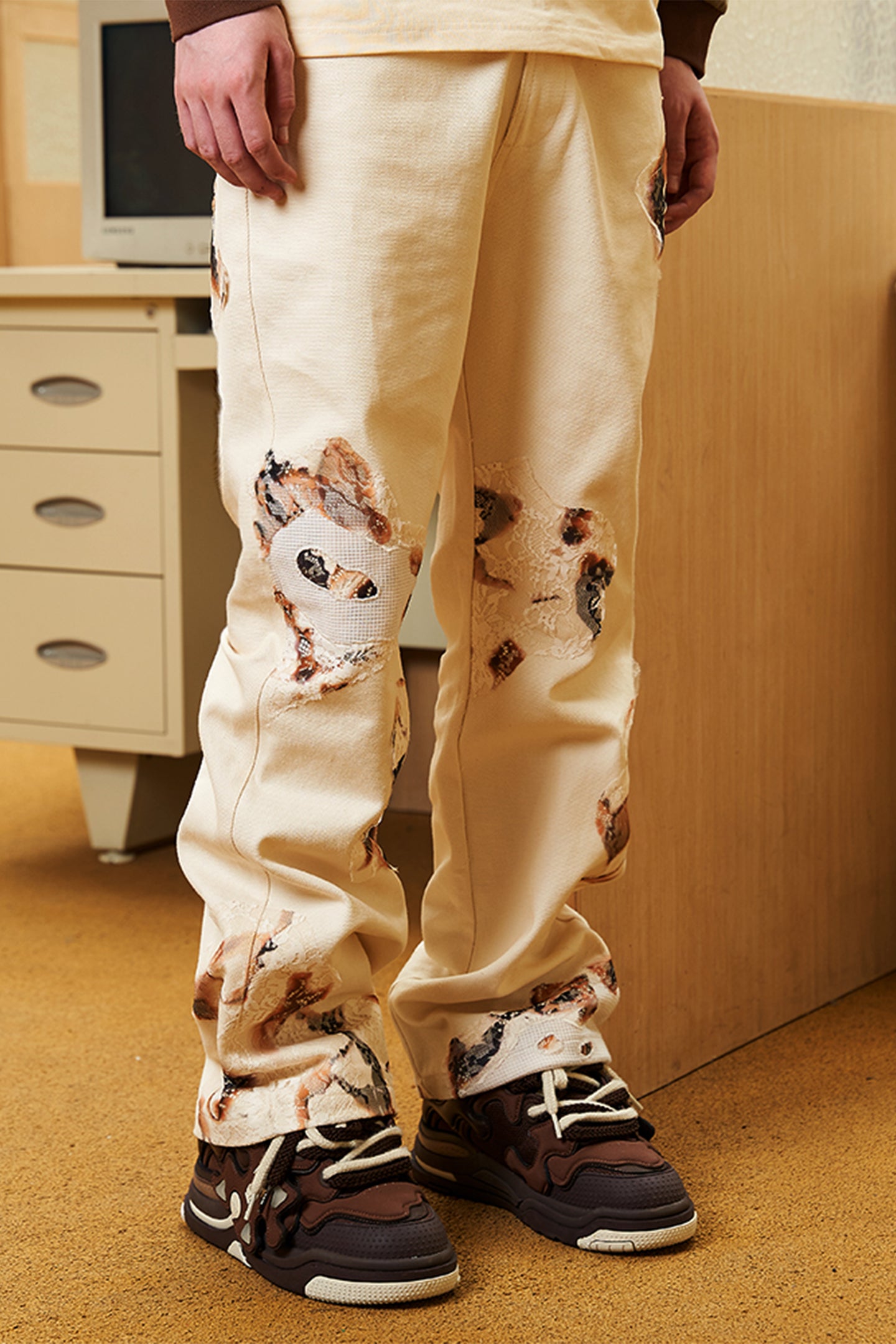 YADcrew | Flame Lace Pants - PSYLOS 1, YADcrew | Flame Lace Pants, Pants, YADcrew•JAPAN, PSYLOS 1