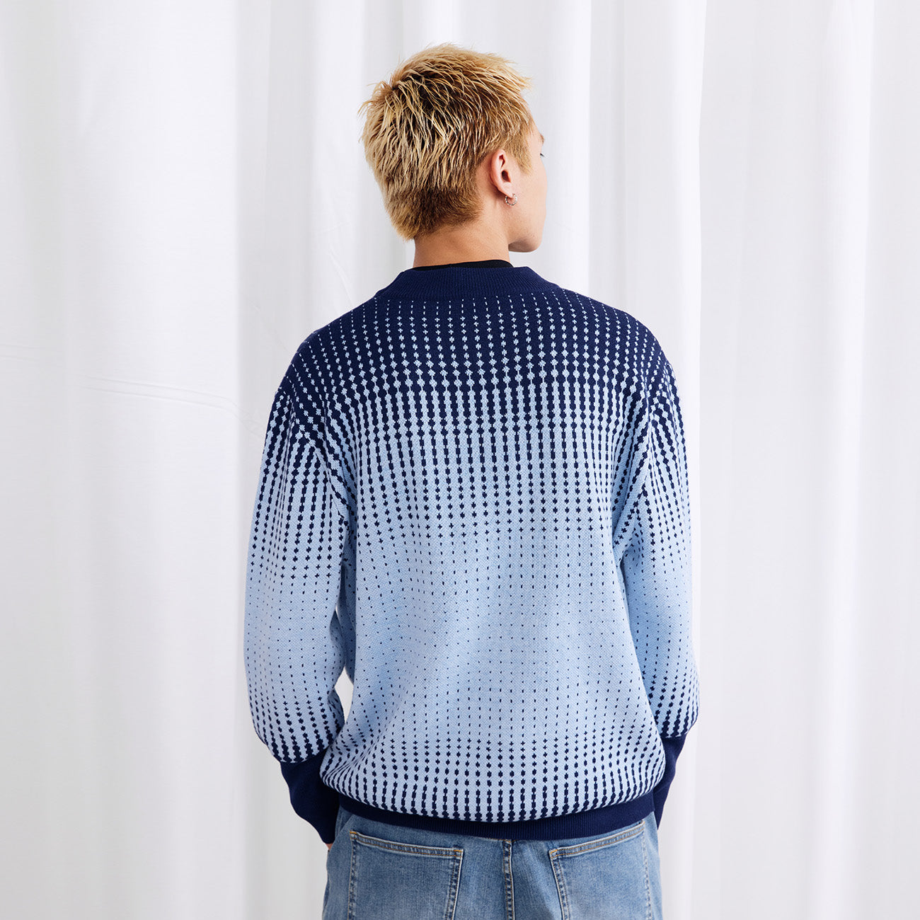 Jacquard Gradient Sweater - PSYLOS 1, Jacquard Gradient Sweater, Sweater, Burnin, PSYLOS 1