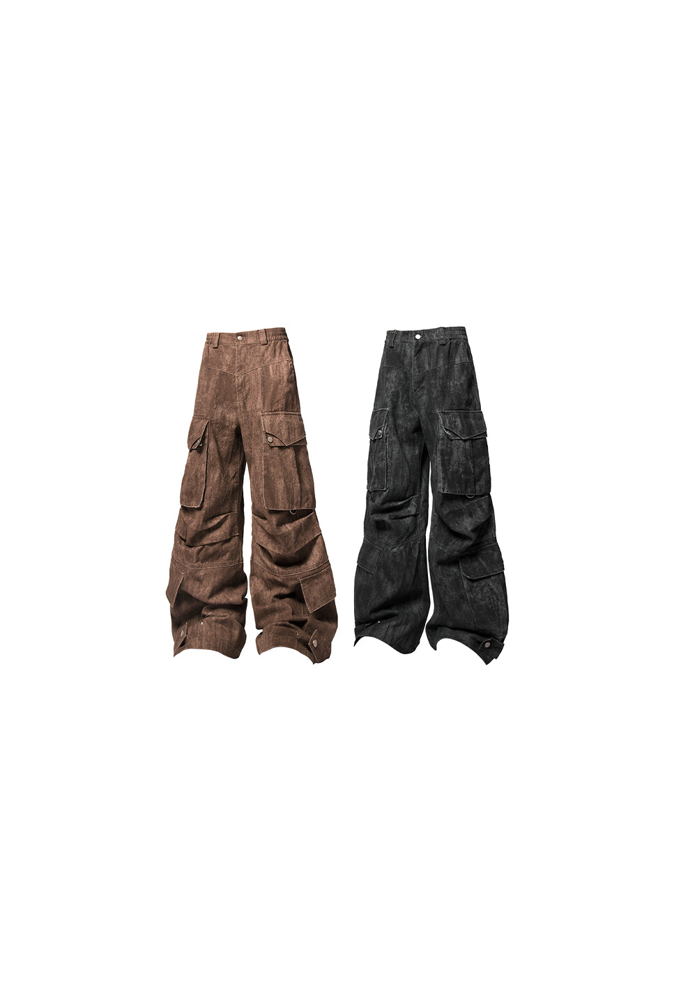 RELABEL丨Washed Multi-Pocket Gunmetal Pants - PSYLOS 1, RELABEL丨Washed Multi-Pocket Gunmetal Pants, Pants, RELABEL, PSYLOS 1