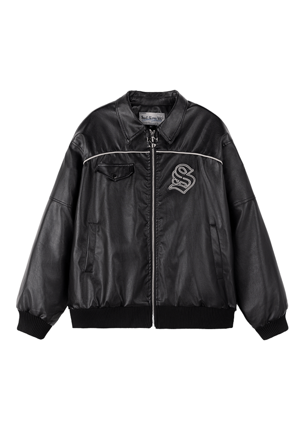 NESA Embroidered Faux Leather Jacket - PSYLOS 1, NESA Embroidered Faux Leather Jacket, Jacket, Small Town Kid, PSYLOS 1