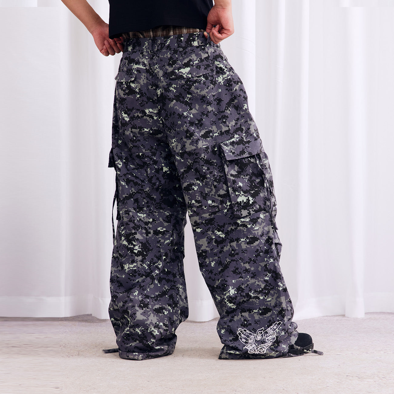 Burnin* "2503" Digital Camouflage Wide-Leg Pants - PSYLOS 1, Burnin* "2503" Digital Camouflage Wide-Leg Pants, Pants, Burnin, PSYLOS 1