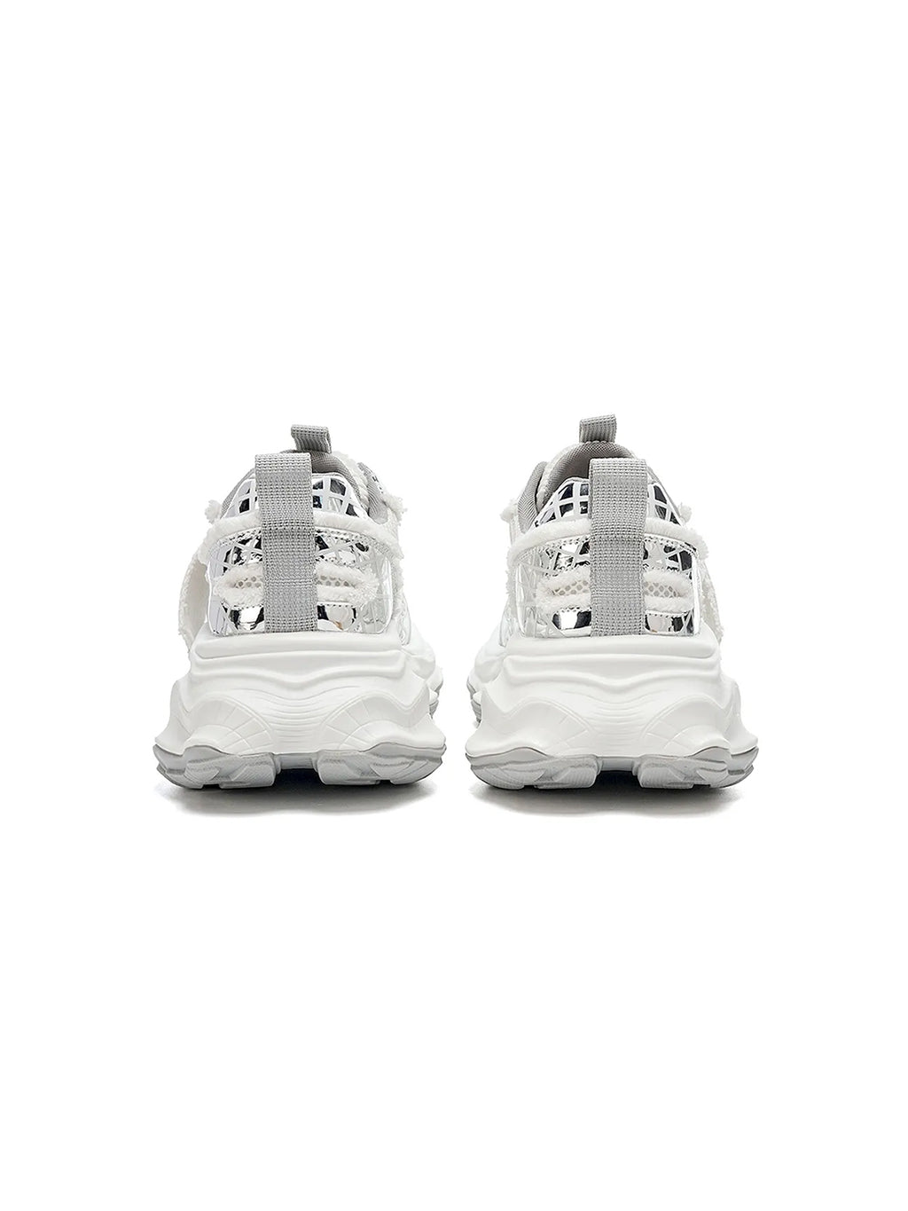 EBLAN | Silver Chunky Mesh Joggers Street Style - PSYLOS 1, EBLAN | Silver Chunky Mesh Joggers Street Style, Shoes, EBLAN, PSYLOS 1