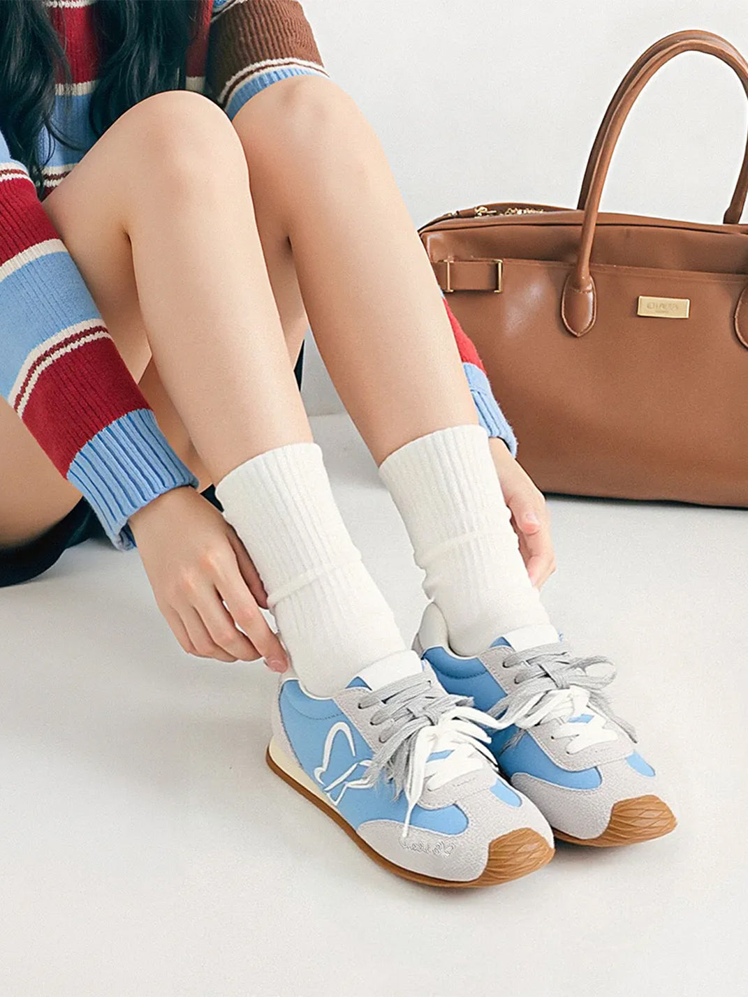 EBLAN丨Two-Tone Lace Retro Leather Training Shoes - PSYLOS 1, EBLAN丨Two-Tone Lace Retro Leather Training Shoes, Shoes, EBLAN, PSYLOS 1