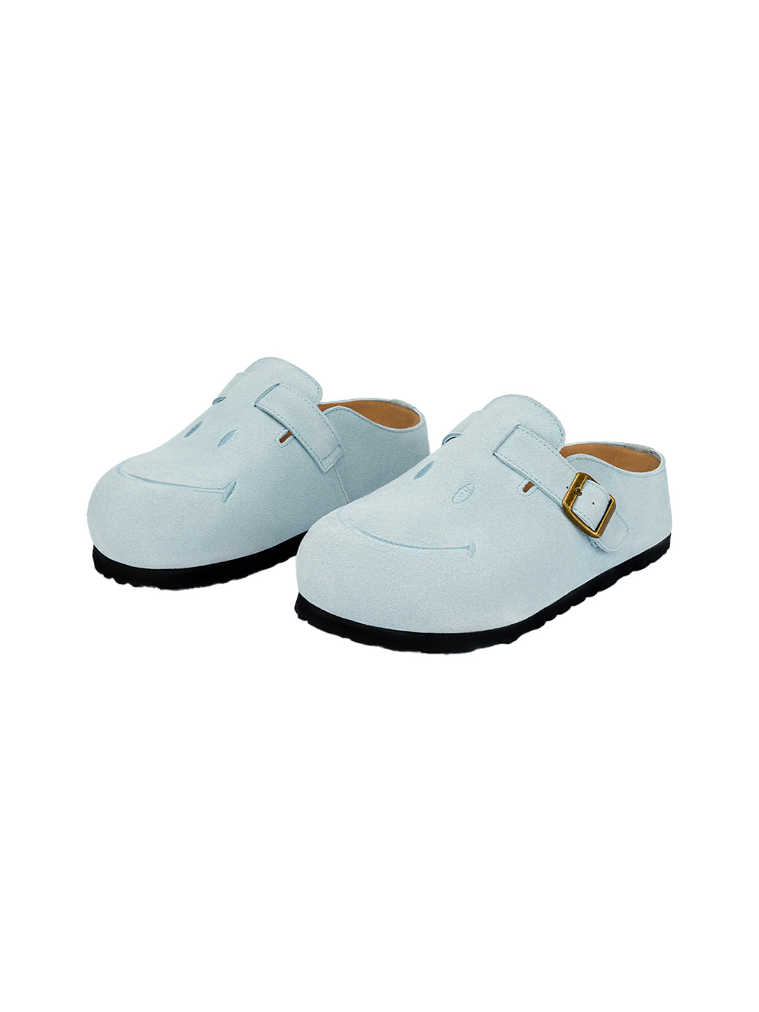 SMILEY | Smiley Platform Slip-On Buckle Slides-Blue - PSYLOS 1, SMILEY | Smiley Platform Slip-On Buckle Slides-Blue, Slippers, SMILEY•JAPAN, PSYLOS 1