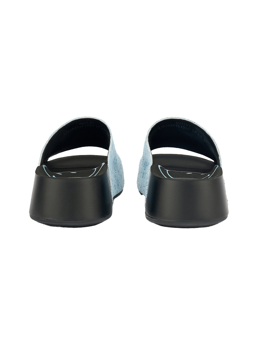 SMILEY | Blue Monogram Platform Slide Sandals - PSYLOS 1, SMILEY | Blue Monogram Platform Slide Sandals, Slippers, SMILEY•JAPAN, PSYLOS 1