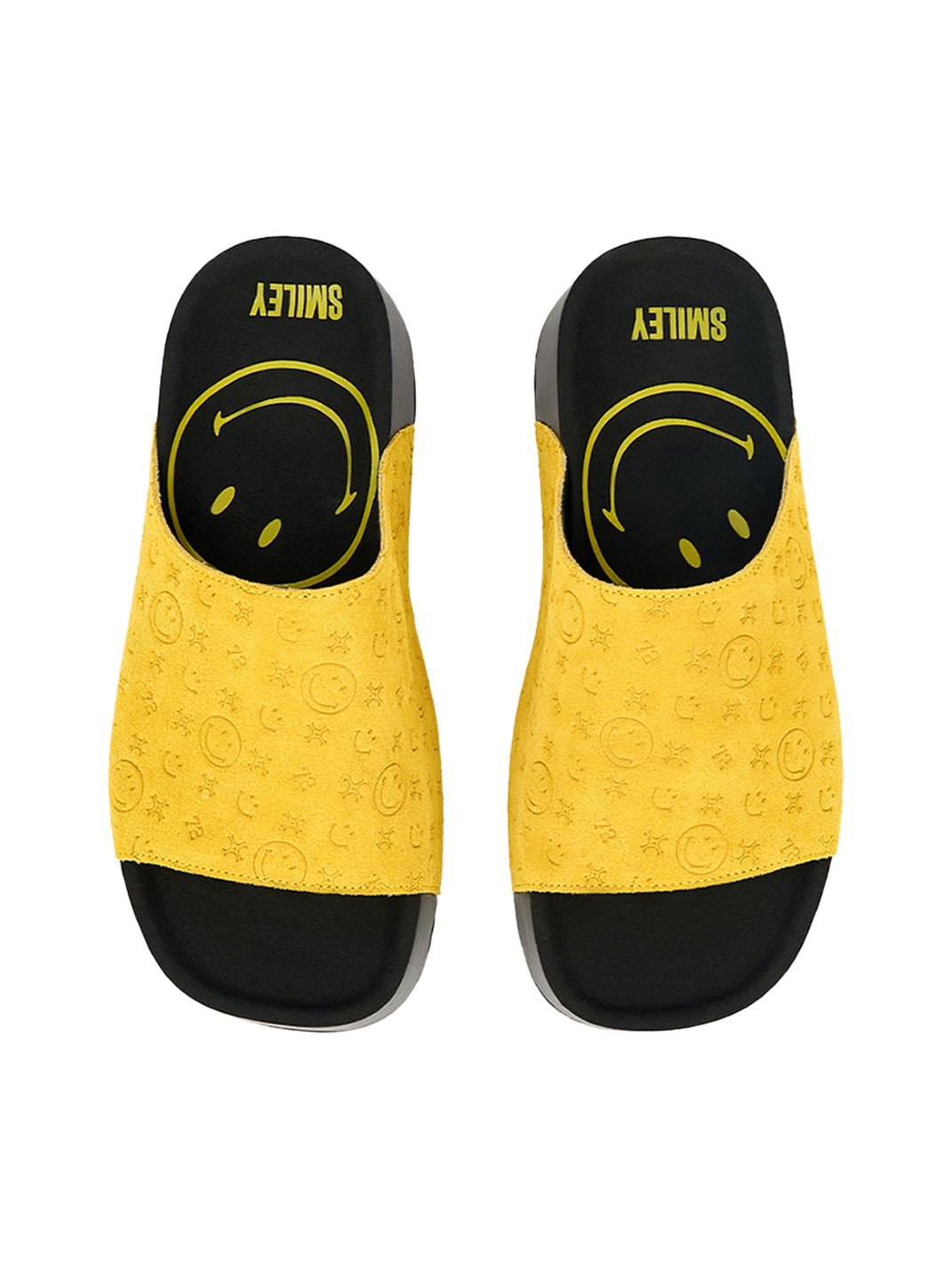 SMILEY | Yellow Monogram Platform Slide Sandals - PSYLOS 1, SMILEY | Yellow Monogram Platform Slide Sandals, Slippers, SMILEY•JAPAN, PSYLOS 1