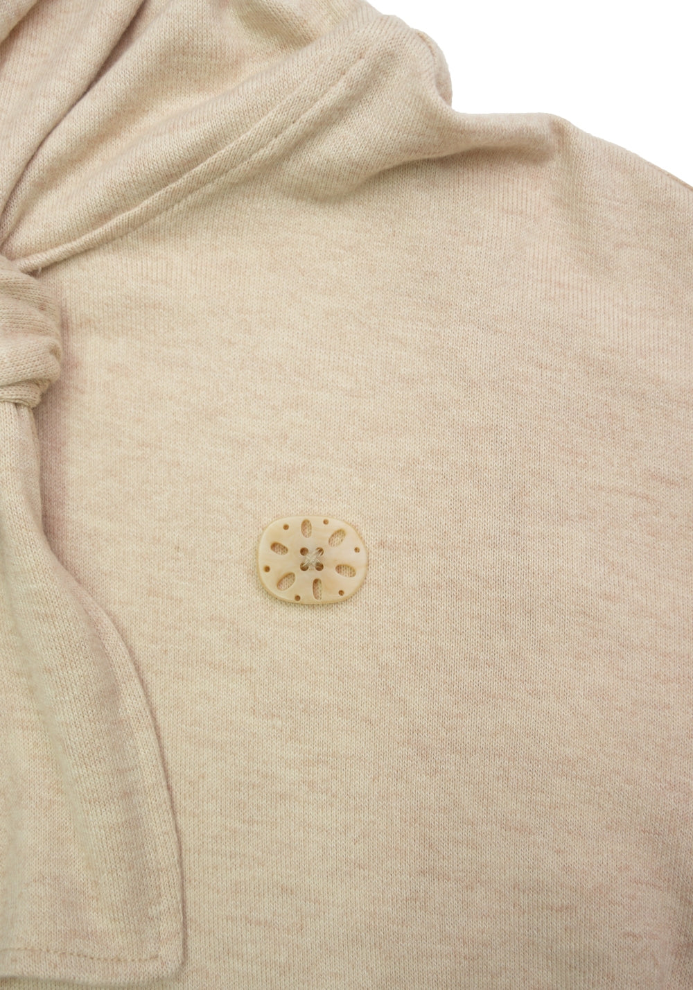 NyDkyel丨Tie-Neck Hooded Knit Top-Beige - PSYLOS 1, NyDkyel丨Tie-Neck Hooded Knit Top-Beige, Hoodie, NyDkyel, PSYLOS 1