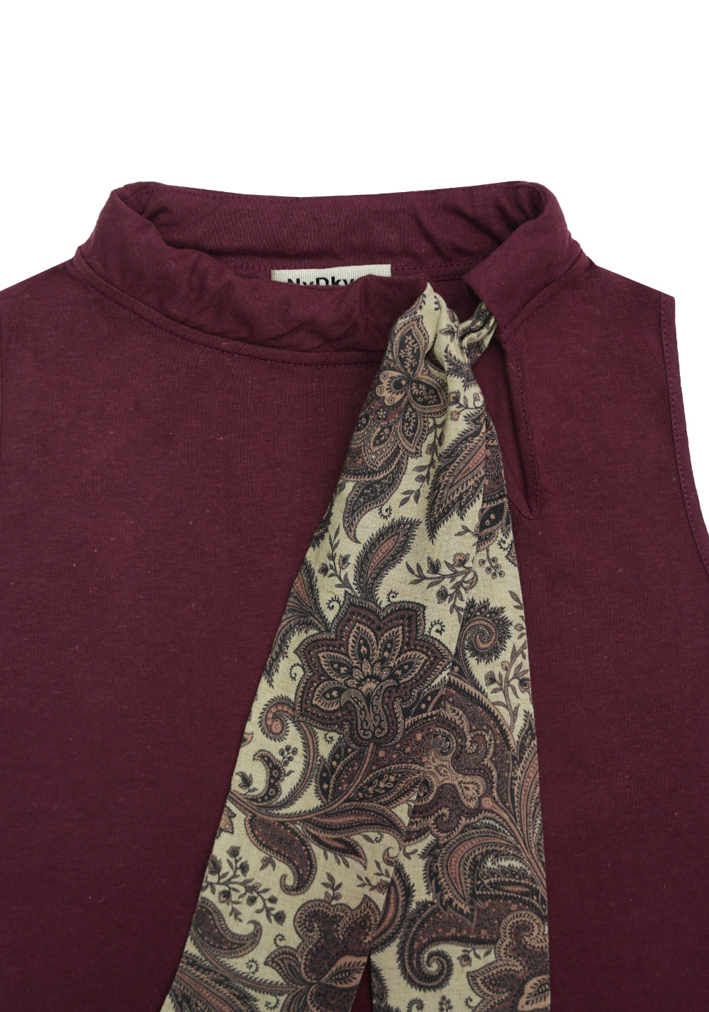 NyDkyel丨Detachable Tie Hemp Vest - Contrast Print-Red - PSYLOS 1, NyDkyel丨Detachable Tie Hemp Vest - Contrast Print-Red, Vest, NyDkyel, PSYLOS 1