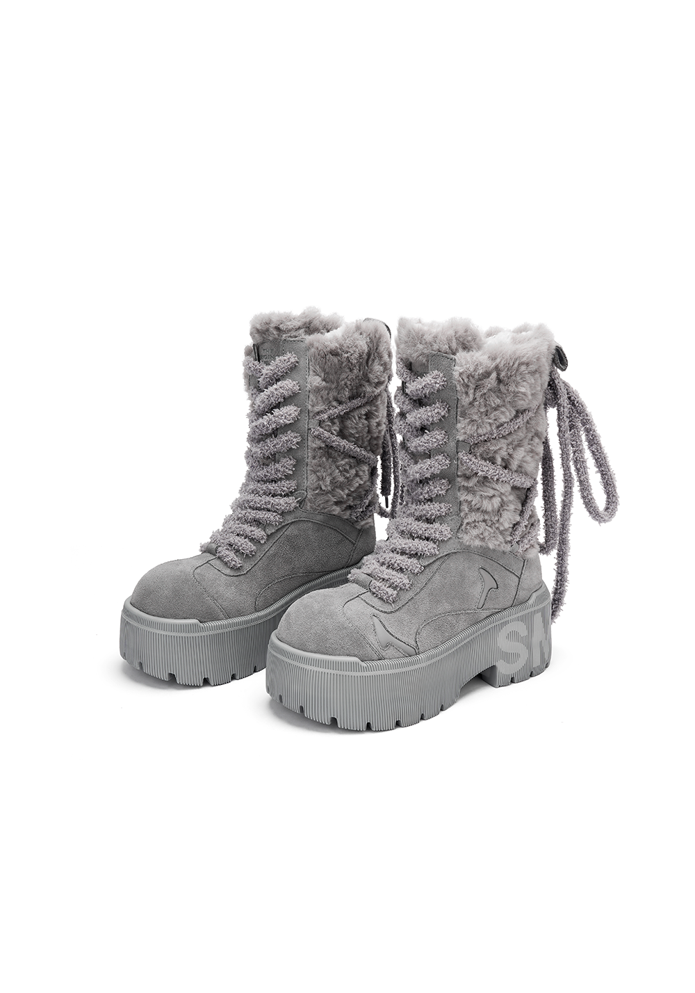 Tall Snow Boots-Gray