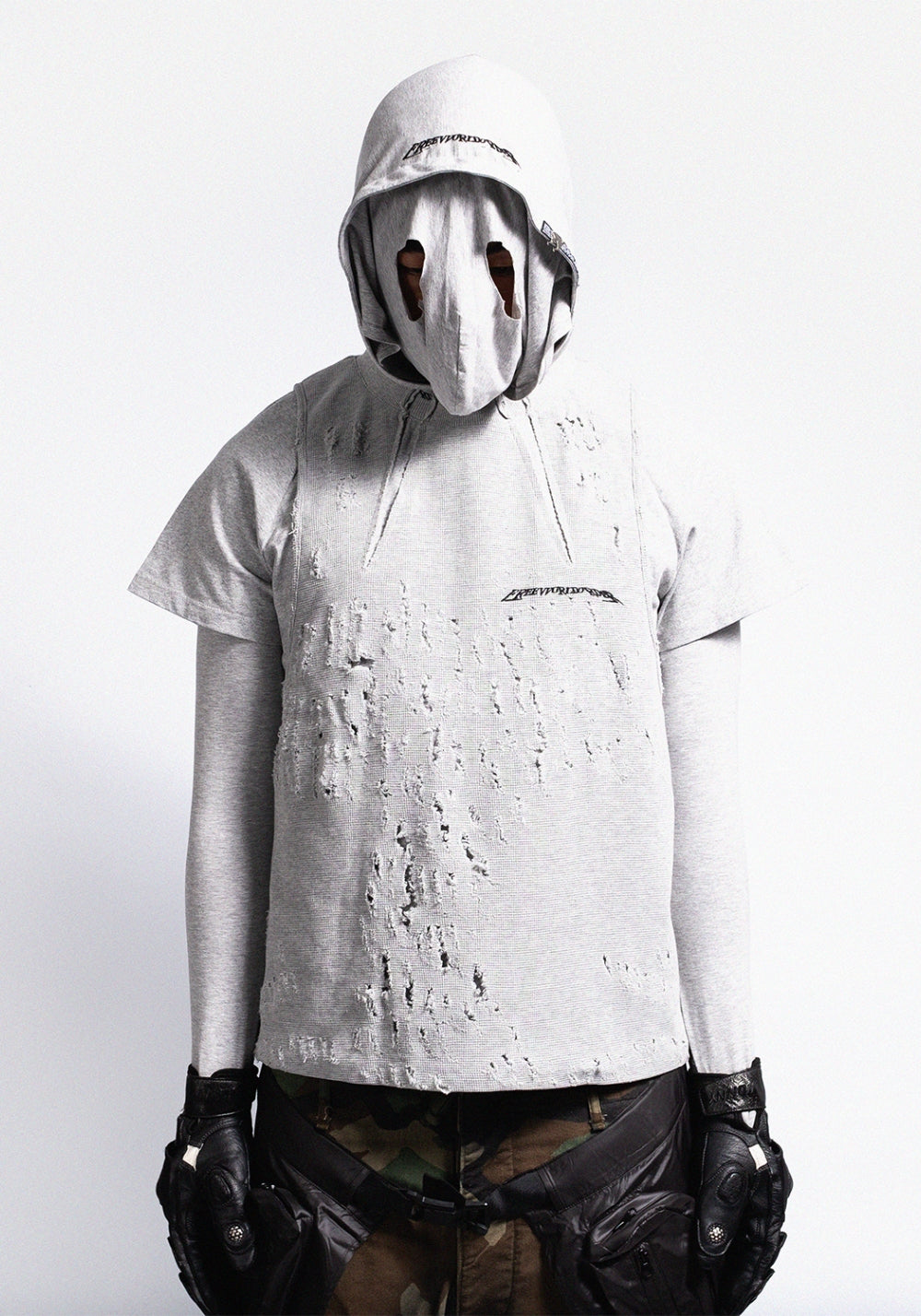 FVVO Broken hole three piece top set-Gray - PSYLOS 1, FVVO Broken hole three piece top set-Gray, Top, FREE WORLD ORDER, PSYLOS 1