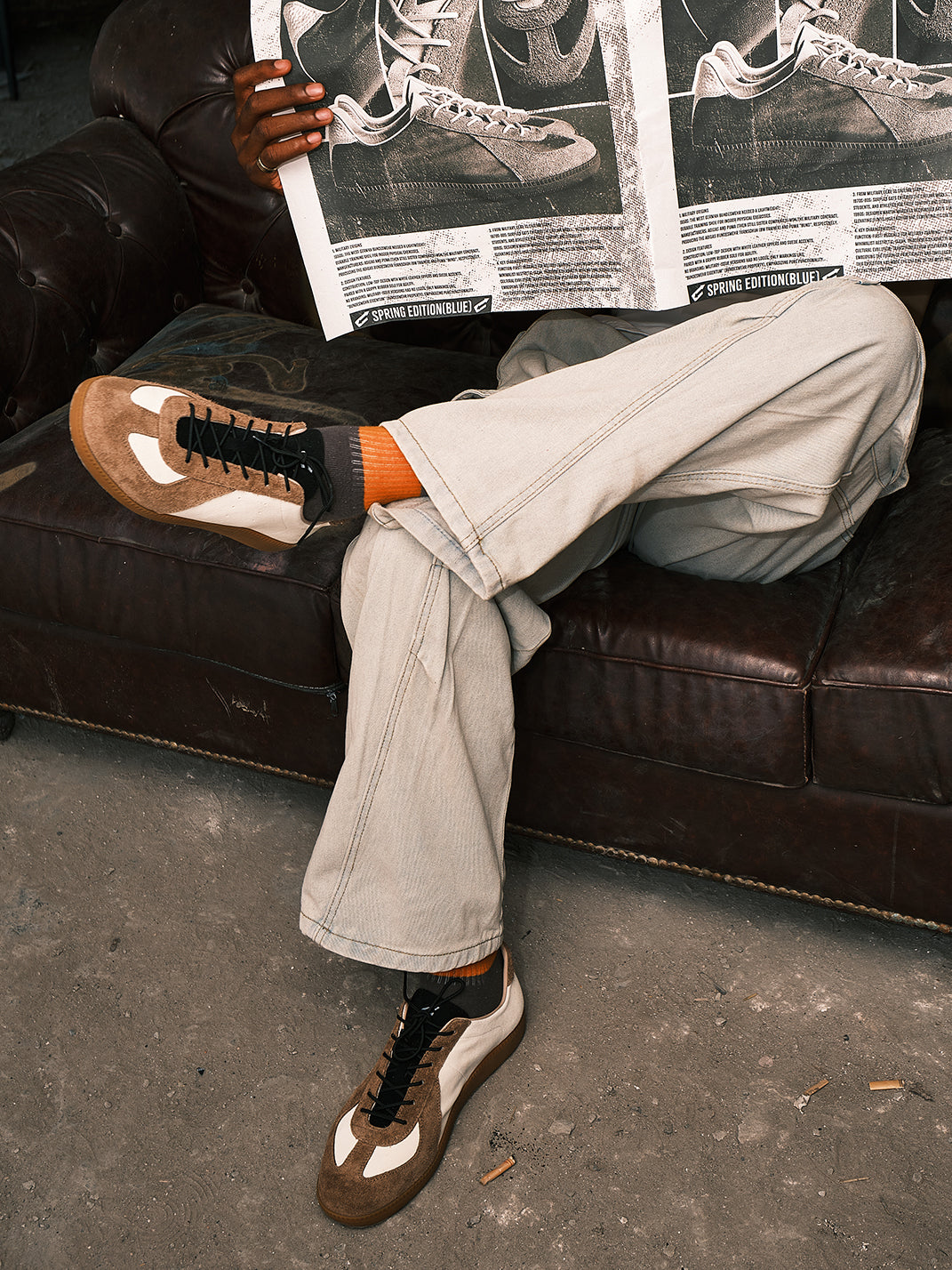 NEXT IMPULSIVE丨Halo Retro Sneakers - Spring Edition(White&Brown) - PSYLOS 1, NEXT IMPULSIVE丨Halo Retro Sneakers - Spring Edition(White&Brown), Retro Trainers, NEXT IMPULSIVE•JAPAN, PSYLOS 1