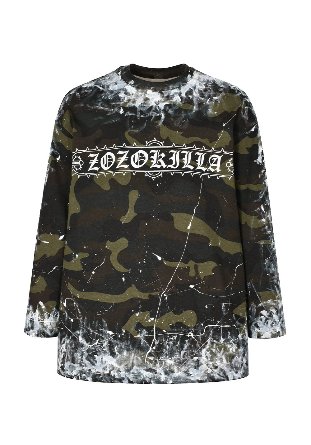 Camouflage Ink Splatter Graffiti Print Sweatshirt