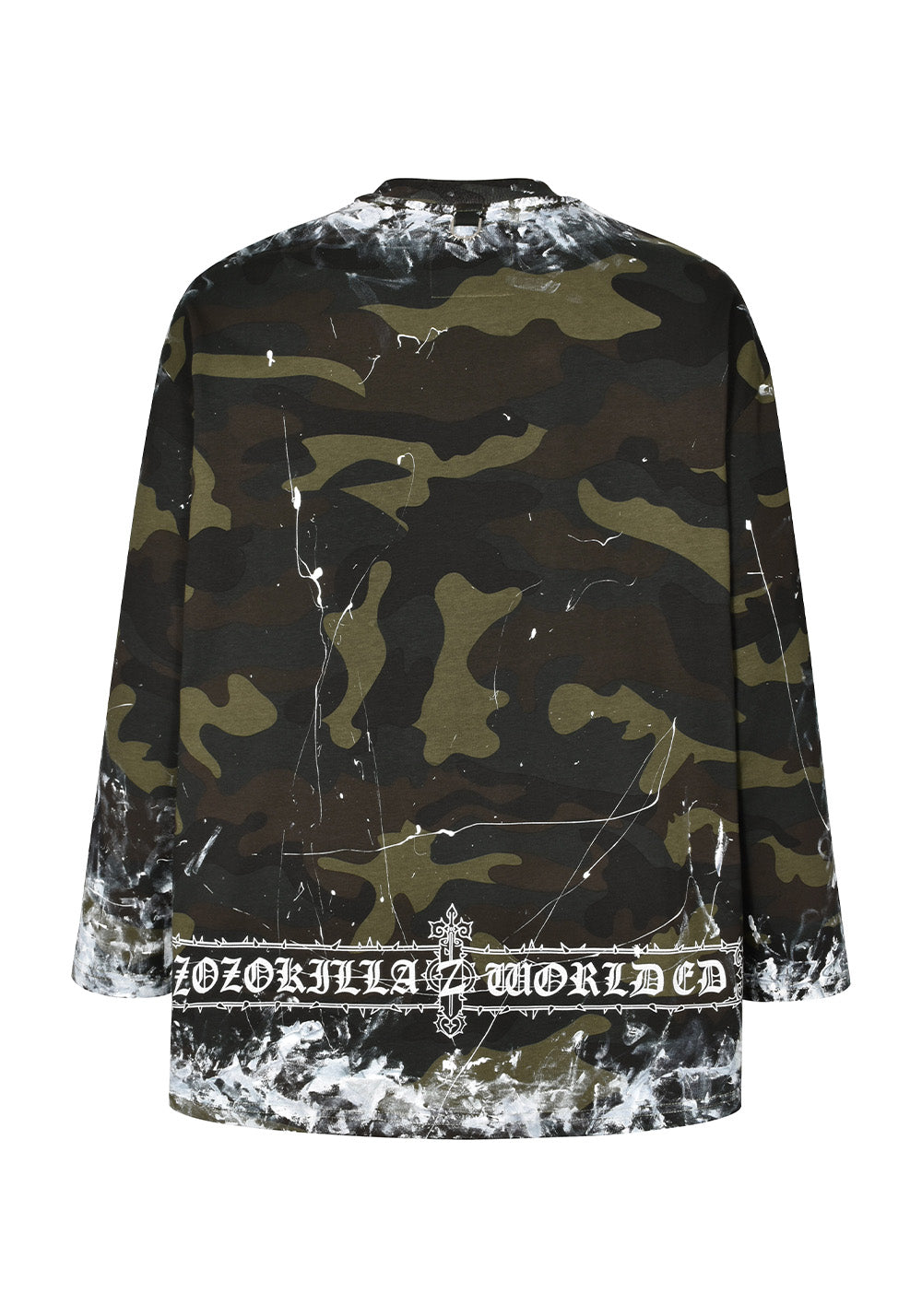 Camouflage Ink Splatter Graffiti Print Sweatshirt