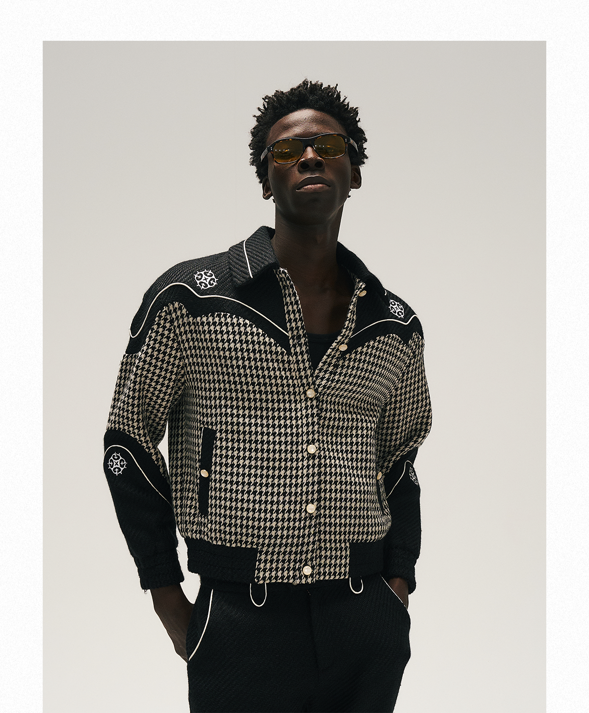 GLACIERBOY 24A/W "RAP STAR" SERIES Houndstooth Jacket