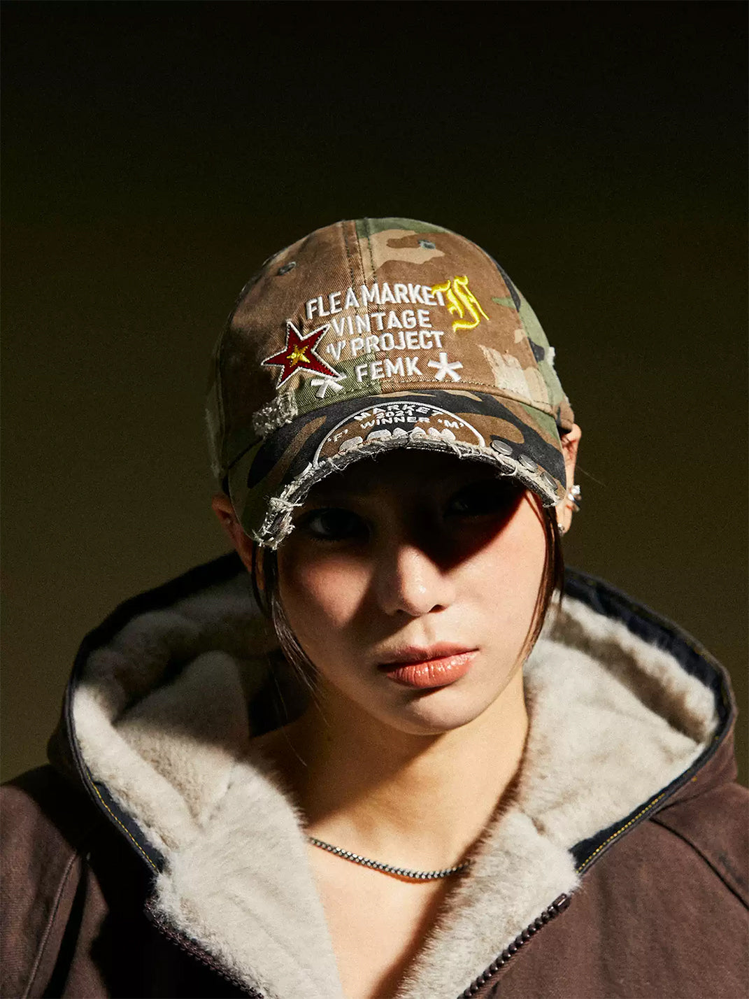 FLEAMARKET | "V Project" Stitchwork Curve Brim Baseball Cap - PSYLOS 1, FLEAMARKET | "V Project" Stitchwork Curve Brim Baseball Cap, Accessories, FLEAMARKET, PSYLOS 1