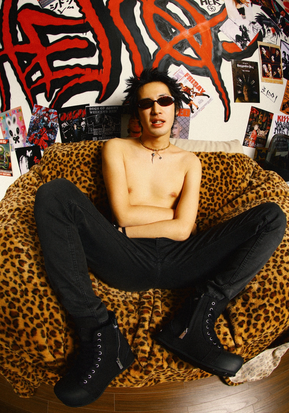 FVVO丨R/F 2.0 “ Chaos NOISE ”Canvas boots-Black - PSYLOS 1, FVVO丨R/F 2.0 “ Chaos NOISE ”Canvas boots-Black, Boots, FVVO&ROCKSTA•JAPAN, PSYLOS 1