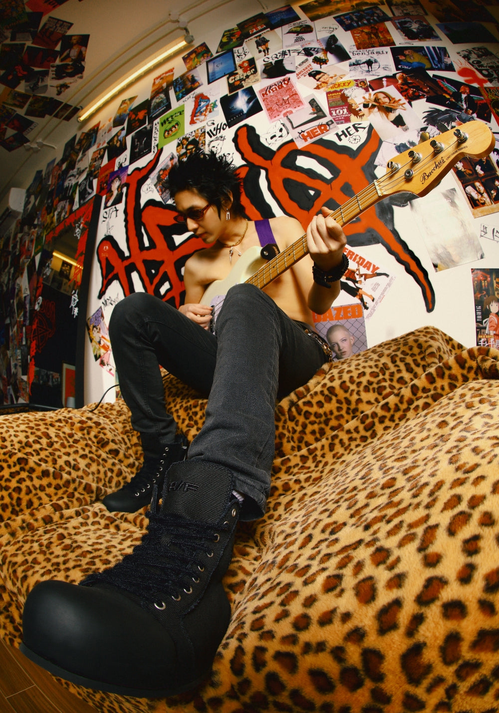 FVVO丨R/F 2.0 “ Chaos NOISE ”Canvas boots-Black - PSYLOS 1, FVVO丨R/F 2.0 “ Chaos NOISE ”Canvas boots-Black, Boots, FVVO&ROCKSTA•JAPAN, PSYLOS 1