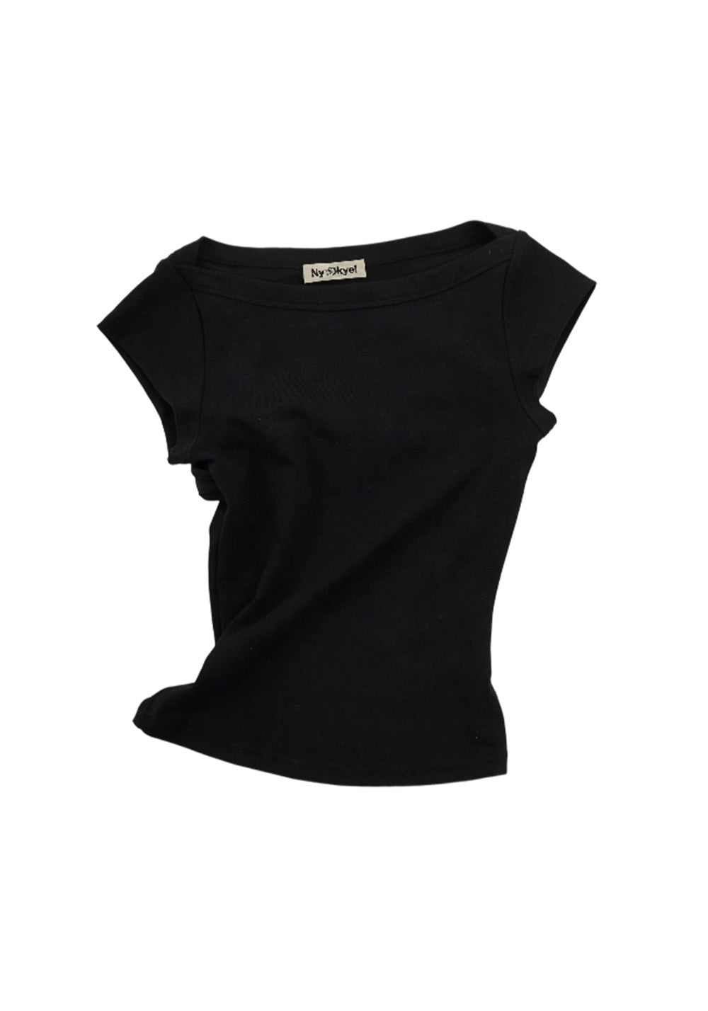NyDkyel丨Slim Fit Boat Neck T-Shirt with Back Straps-Black - PSYLOS 1, NyDkyel丨Slim Fit Boat Neck T-Shirt with Back Straps-Black, T-Shirt, NyDkyel, PSYLOS 1