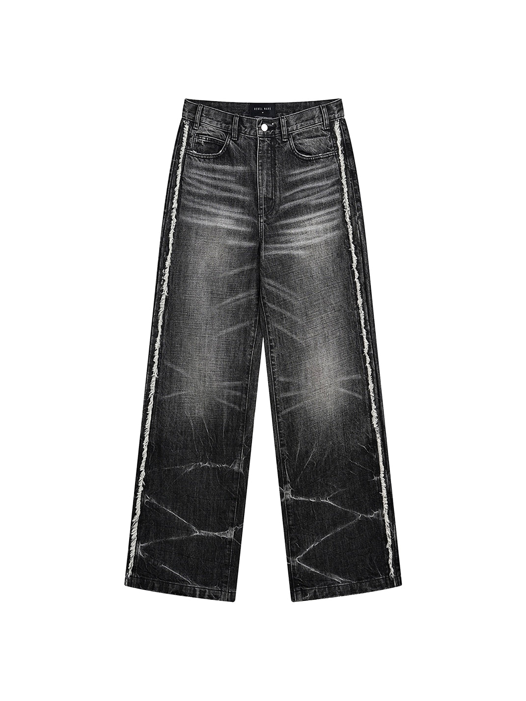 REBEL WAVE | Lightning Washed Frayed Hem Jeans - PSYLOS 1, REBEL WAVE | Lightning Washed Frayed Hem Jeans, Jeans, REBEL WAVE•JAPAN, PSYLOS 1