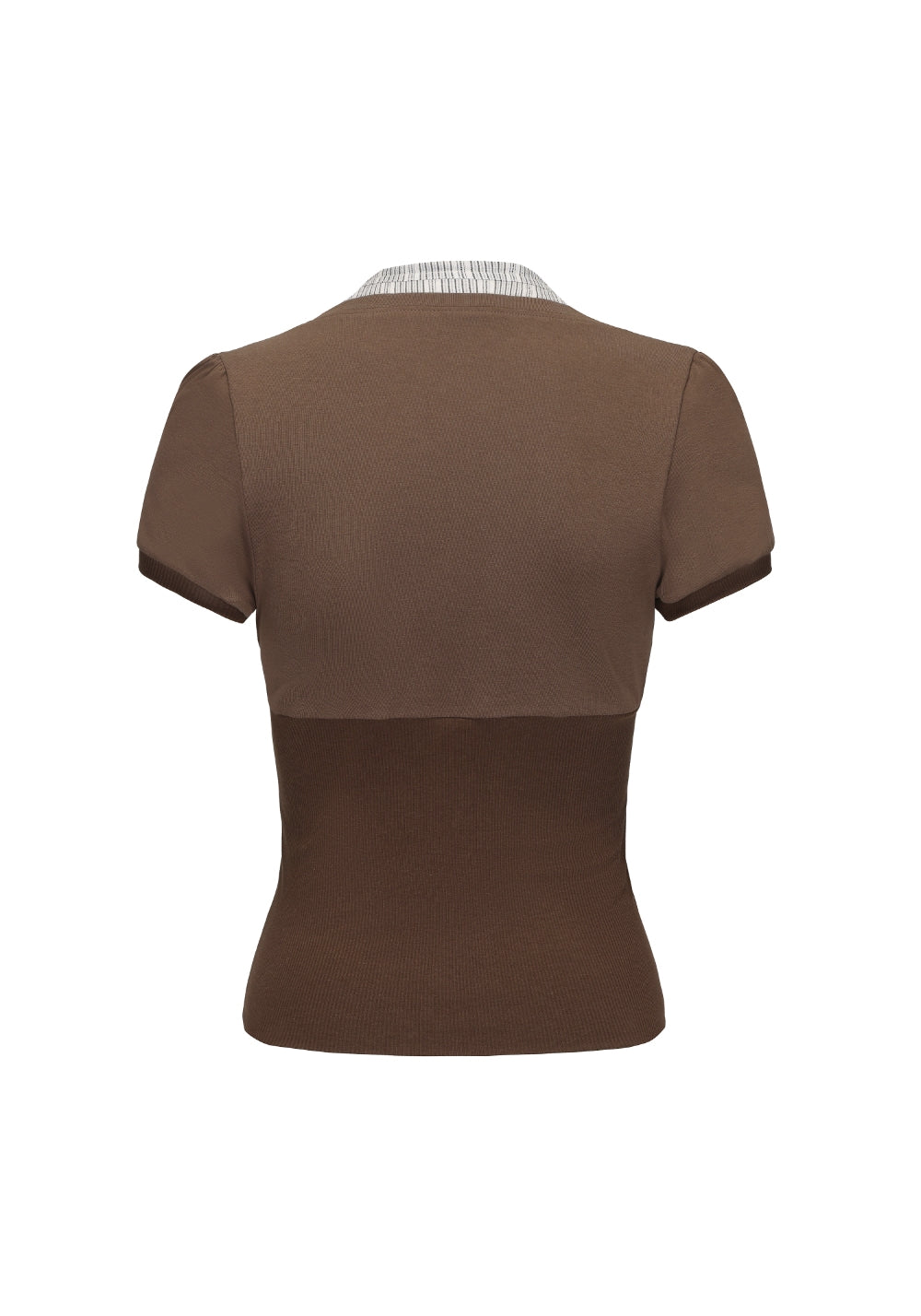 NyDkyel丨Striped Knit Paneled Fitted Layered Tee - PSYLOS 1, NyDkyel丨Striped Knit Paneled Fitted Layered Tee, T-Shirt, NyDkyel, PSYLOS 1