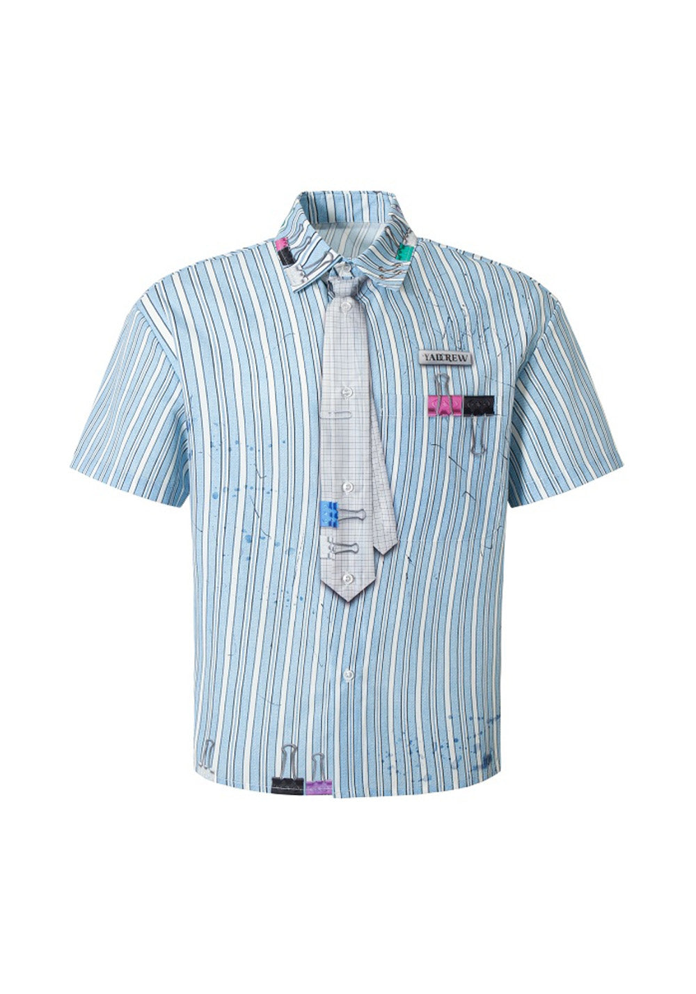 YADcrew丨YADcrew "Office Rebel" Distorted Stripe Shirt - PSYLOS 1, YADcrew丨YADcrew "Office Rebel" Distorted Stripe Shirt, T-Shirt, YADcrew•JAPAN, PSYLOS 1