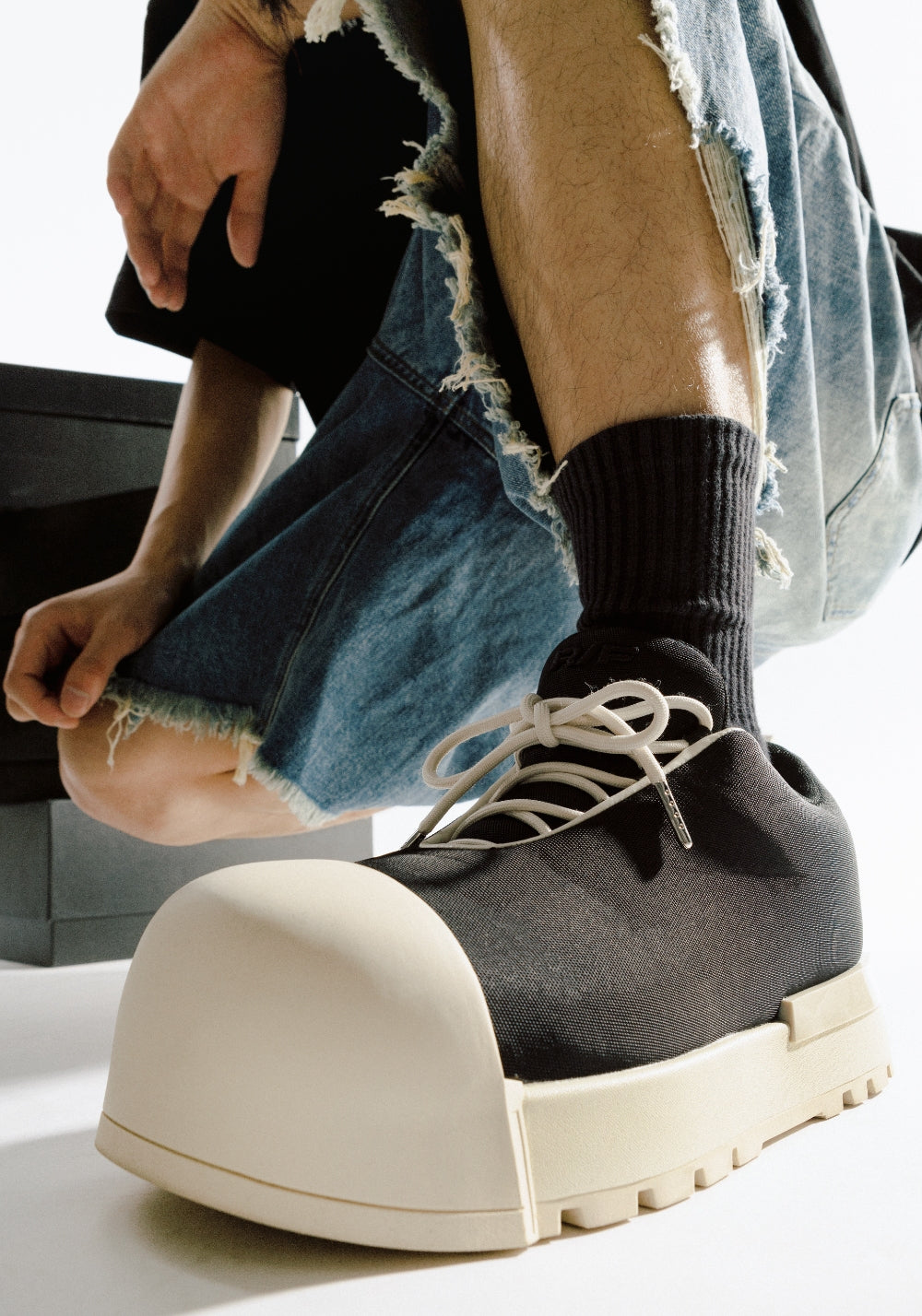 FVVO丨THICK SOLED LOW BOOTS-Black&White - PSYLOS 1, FVVO丨THICK SOLED LOW BOOTS-Black&White, Boots, FVVO&ROCKSTA•JAPAN, PSYLOS 1