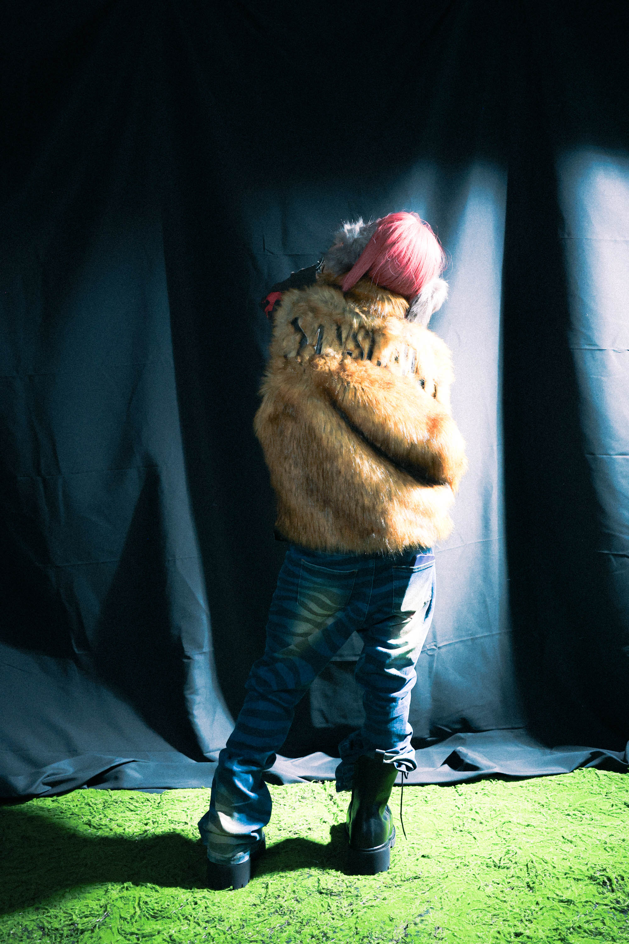 SANSLAWS丨Faux Fur Leather Appliqué Vest - PSYLOS 1, SANSLAWS丨Faux Fur Leather Appliqué Vest, Vest, SANSLAWS, PSYLOS 1