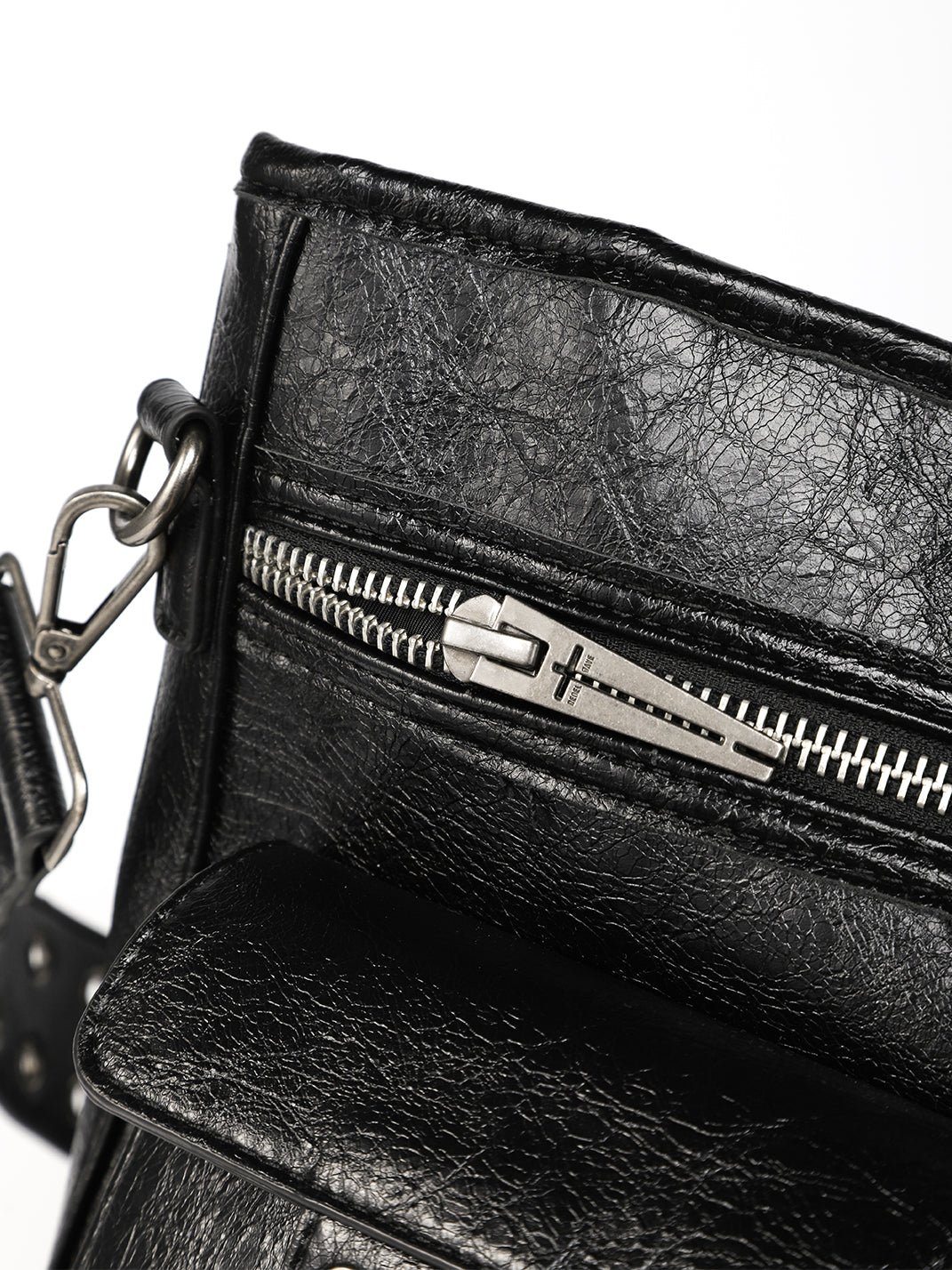 REBEL WAVE | Cross Pattern Cracked Leather Tote Bag - PSYLOS 1, REBEL WAVE | Cross Pattern Cracked Leather Tote Bag, Accessories, REBEL WAVE, PSYLOS 1