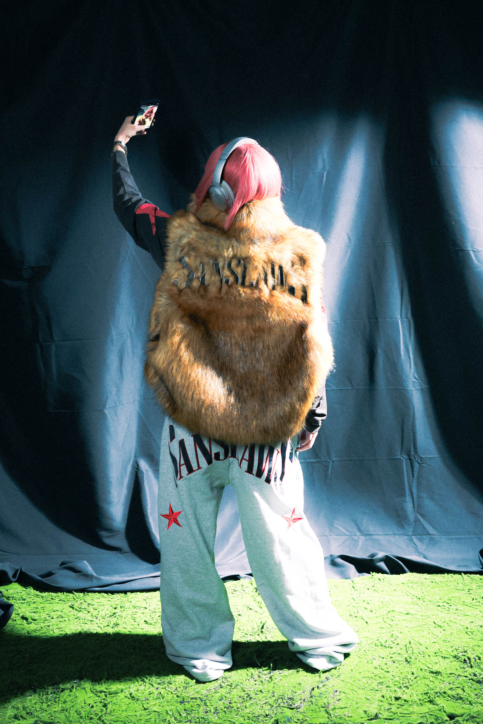 SANSLAWS丨Faux Fur Leather Appliqué Vest - PSYLOS 1, SANSLAWS丨Faux Fur Leather Appliqué Vest, Vest, SANSLAWS, PSYLOS 1