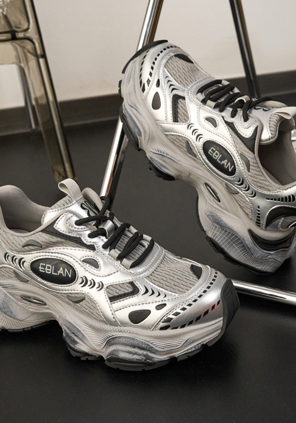 EBLAN丨Silver Wave Warrior Dad Shoes - PSYLOS 1, EBLAN丨Silver Wave Warrior Dad Shoes, Chunky Sneakers, EBLAN, PSYLOS 1