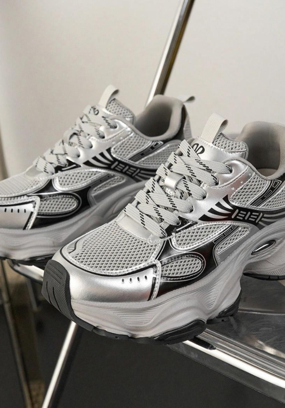 EBLAN丨SMOKE SHADOW Dad Shoes-Black&Sliver - PSYLOS 1, EBLAN丨SMOKE SHADOW Dad Shoes-Black&Sliver, Chunky Sneakers, EBLAN, PSYLOS 1