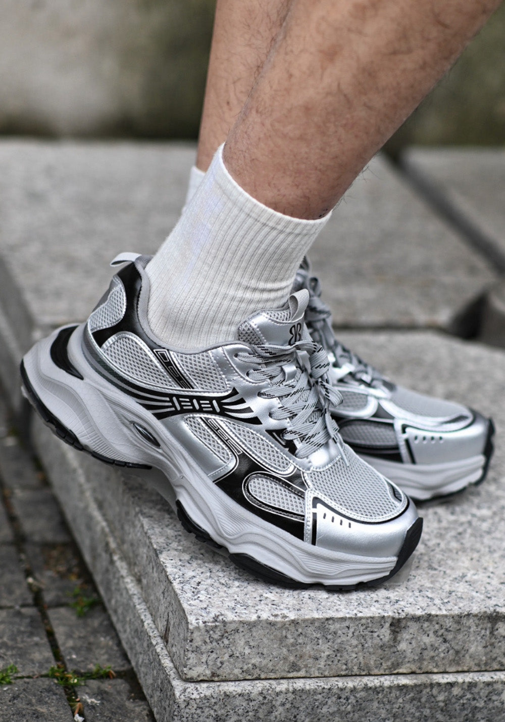EBLAN丨SMOKE SHADOW Dad Shoes-Black&Sliver - PSYLOS 1, EBLAN丨SMOKE SHADOW Dad Shoes-Black&Sliver, Chunky Sneakers, EBLAN, PSYLOS 1