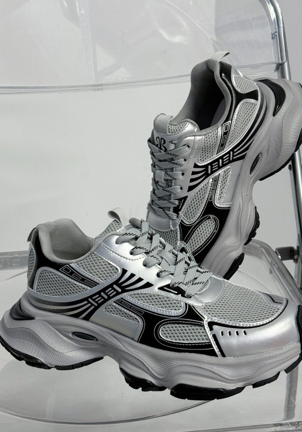 EBLAN丨SMOKE SHADOW Dad Shoes-Black&Sliver - PSYLOS 1, EBLAN丨SMOKE SHADOW Dad Shoes-Black&Sliver, Chunky Sneakers, EBLAN, PSYLOS 1