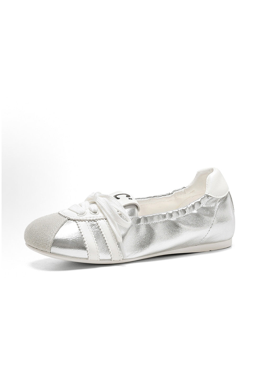 C.BANNER丨Leather Ballet Flats Women's Silver - PSYLOS 1, C.BANNER丨Leather Ballet Flats Women's Silver, Retro Trainers, C.BANNER, PSYLOS 1