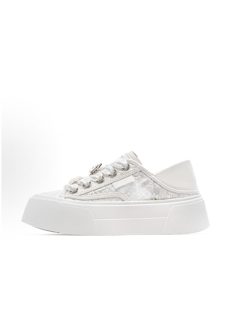 C.BANNER丨 Chanel-style Sweet and Cute Mesh Low-Top Sneakers in Silver - PSYLOS 1, C.BANNER丨 Chanel-style Sweet and Cute Mesh Low-Top Sneakers in Silver, Casual Sneakers, C.BANNER, PSYLOS 1